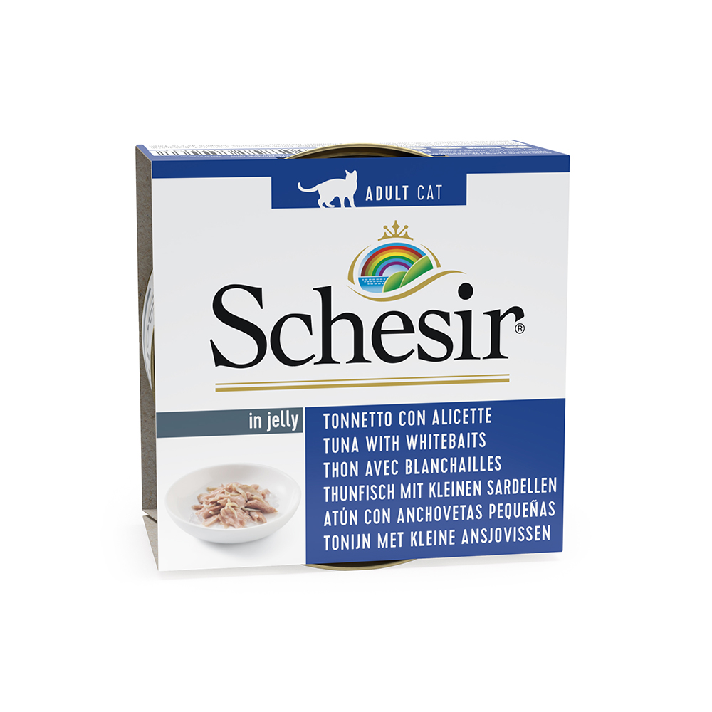 Sparpaket Schesir in Gelee 24 x 85 g - Thunfisch mit kleinen Sardellen von Schesir