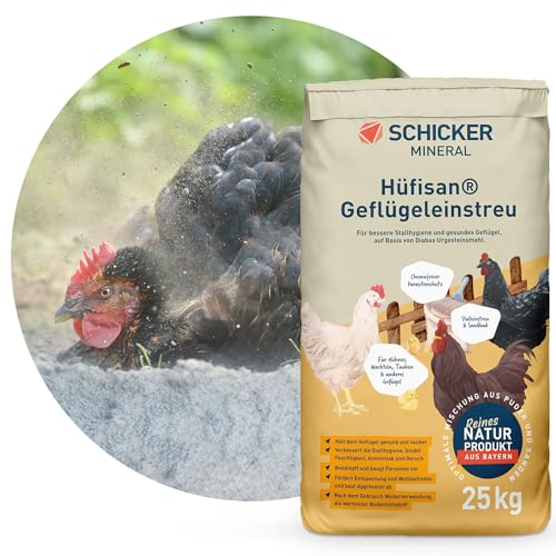 Schicker Mineral Hüfisan Geflügeleinstreu 25 kg, Badesand aus Diabas Urgesteinsmehl für Hühner, Tauben & Geflügel, Naturprodukt zur Feder- & Stallpflege, aktiver Schutz vor Parasiten und Milben Schicker Mineral Hüfisan Geflügeleinstreu 25 kg, Badesand aus Diabas Urgesteinsmehl für Hühner, Tauben & Geflügel, Naturprodukt zur Feder- & Stallpflege, aktiver Schutz vor Parasiten und Milben von Schicker Mineral