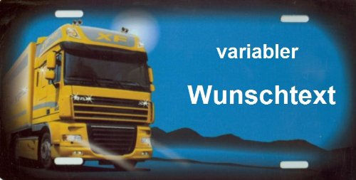 Nummernschild kompatibel mit DAF selbst personalisieren und gestalten Metallschild, Aluminium-Schild als individuelles Trucker-Zubehör Aluschild, Kennzeichen-Schilder mit Namen & Wunschtext von Schilderfeuerwehr
