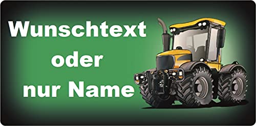 Nummernschild und Namensschild Traktor selbst gestalten und bedrucken lassen ✓ Bulldog ✓ Trecker ✓ Trekker ✓ Ideale Geschenkidee | Individuelles Aluminium-Schild | Autoschild mit Namen & Spruch beschriften | Aluschild, Kfz-Kennzeichen-Schilder mit Wunschtext von Schilderfeuerwehr