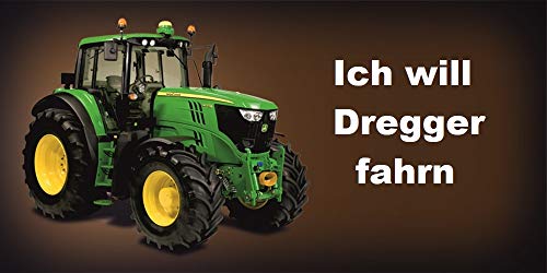Nummernschild und Namensschild kompatibel mit John Deere selbst gestalten und bedrucken lassen ✓ Bulldog ✓ Trecker ✓ Trekker ✓ Ideale Geschenkidee | Individuelles Aluminium-Schild | Autoschild mit Namen & Spruch beschriften | Aluschild, Kfz-Kennzeichen-Schilder mit Wunschtext von Schilderfeuerwehr