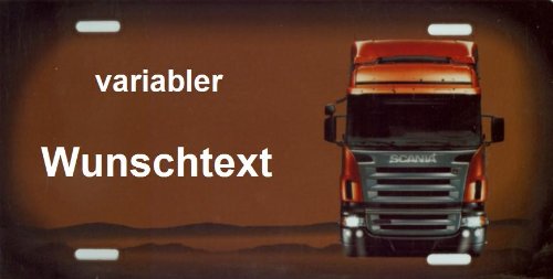 Scania Nummernschild Selbst Gestalten und Bedrucken Witterungsbeständig Farbecht Ideale Geschenkidee | Metallschild, Aluminium-Schild als individuelles Trucker-Accessoire | LKW-Zubehör selbst gestalten | Aluschild, Kennzeichen-Schilder mit Namen & Wunschtext von Schilderfeuerwehr