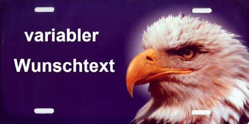 Schild aus Aluminium mit Weißkopfseeadler mit Text oder Namen selbst gestalten, Personalisieren und konfigurieren Country und Western von Schilderfeuerwehr