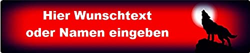 Schilderfeuerwehr Namensschild Wolf mit Wunschtext selbst gestalten und Bedrucken Lassen ✓ Country und Western ✓ Nummernschild von Schilderfeuerwehr
