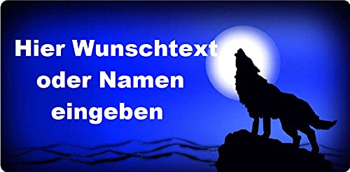 Schilderfeuerwehr Namensschild Wolf mit Wunschtext selbst gestalten und Bedrucken Lassen ✓ Country und Western ✓ Nummernschild von Schilderfeuerwehr
