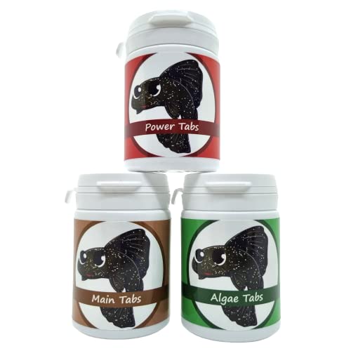 Schmitt Aquaristik Futter-Tabletten Set für Garnelen, Krebse, Welse und Schnecken: 3x75ml Dose, Main + Algae + Power Tabs, Aquarientierfutter, 50g von Schmitt Aquaristik