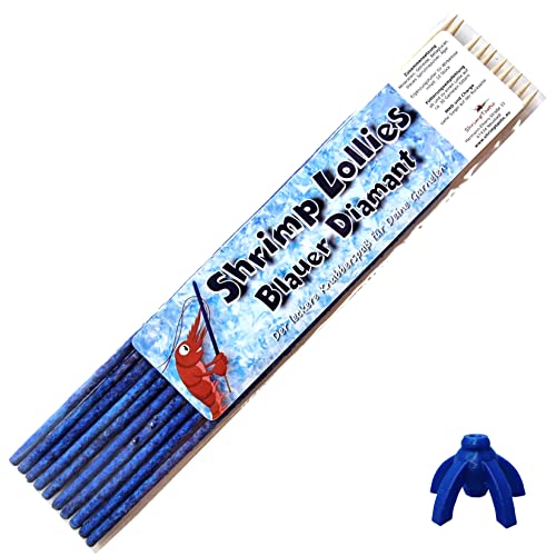 Shrimp-Lollies Blauer Diamant (10 Stück) + Halter/Garnelen Lollies Futter Mineralien Sticks Futterstangen von Schmitt Aquaristik