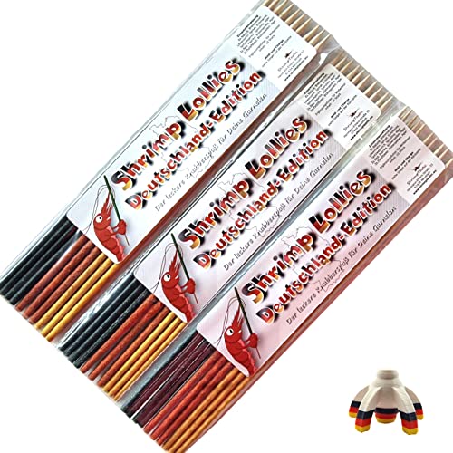 Shrimp-Lollies Deutschland Mix (3x10 Stück) + Halter2 / Garnelen Lollies Futter Blütenpollen Sticks Futterstangen von Schmitt Aquaristik