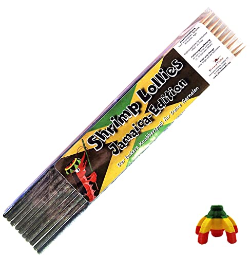 Shrimp-Lollies Jamaica-Edition (10 Stück) + Halter2 / Garnelen Lollies Futter Sticks Futterstangen von Schmitt Aquaristik