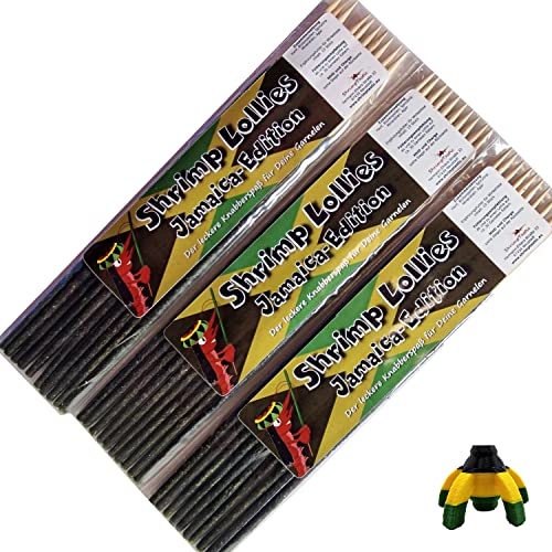 Shrimp-Lollies Jamaica-Edition (3x10 Stück) + Halter1 / Garnelen Lollies Futter Sticks Futterstangen von Schmitt Aquaristik