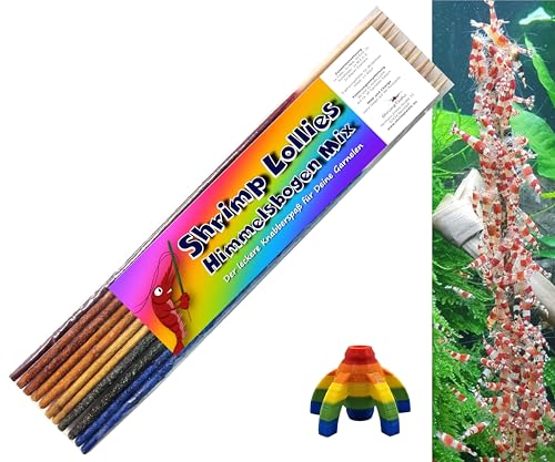 Shrimp Lollies Rainbow Mix + Halter/Futter Garnelen Lollies Lutscher Sticks Stangen von Schmitt Aquaristik