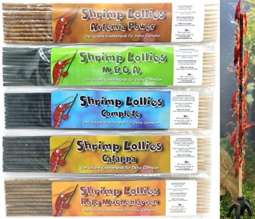 Shrimp Lollies Set groß / 5x10 Lollies = 50 Lollies/Garnelen Futter Sticks 2 von Schmitt Aquaristik