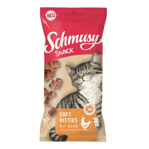 Finnern Schmusy | Soft Bitties | idealer Katzensnack | 60g (Huhn, 16 Stück) von Schmusy