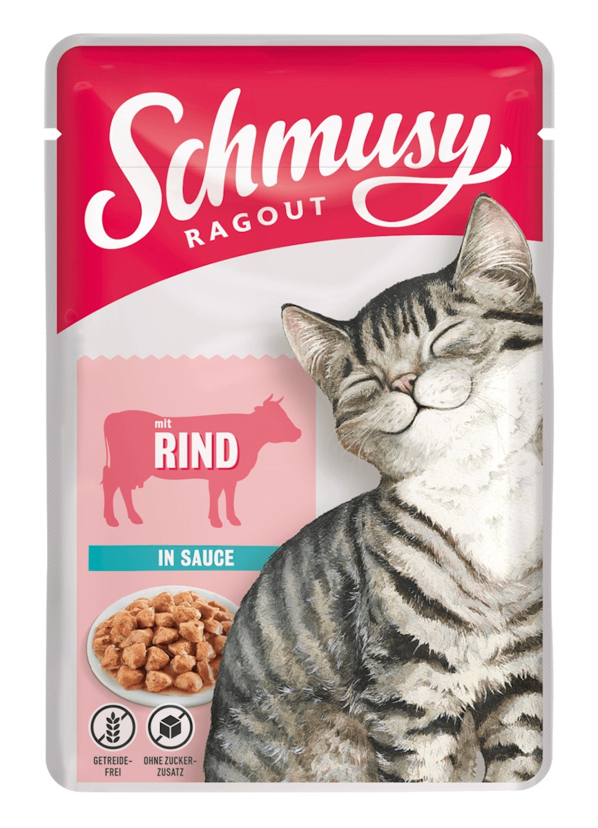 SCHMUSY Ragout Pouch in Sauce 100g Frischebeutel Katzennassfutter von Schmusy
