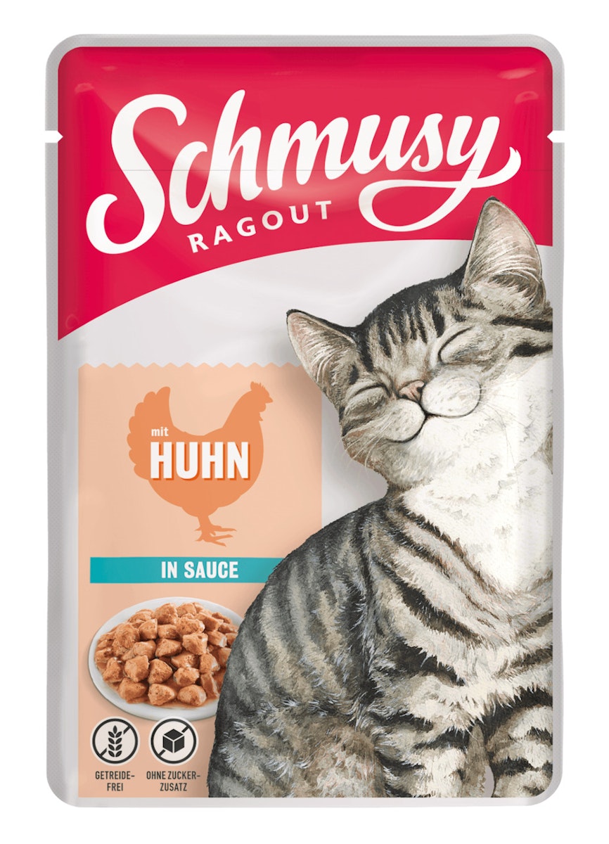 SCHMUSY Ragout Pouch in Sauce 100g Frischebeutel Katzennassfutter von Schmusy