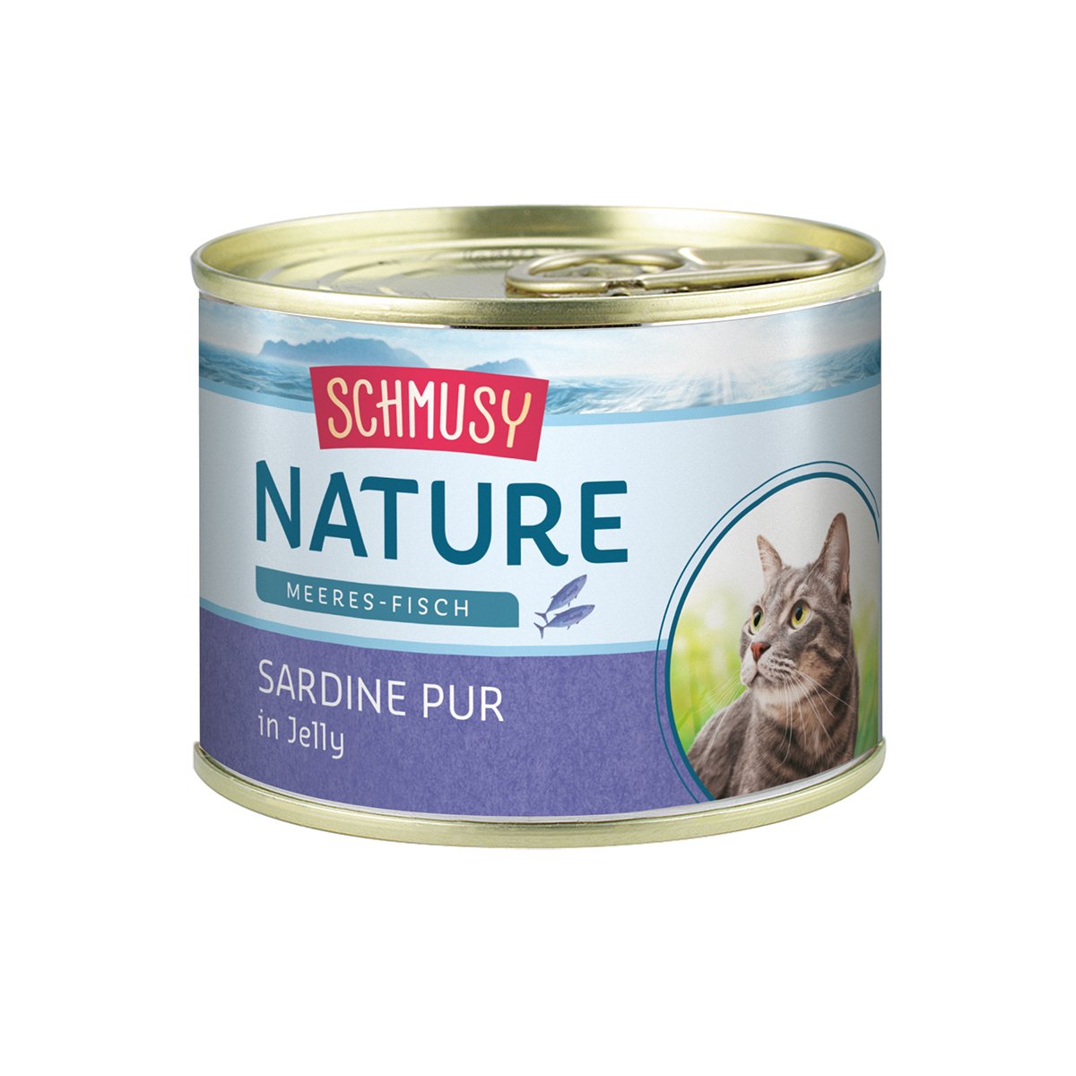 Schmusy Katzenfutter Nature Meeres-Fisch Sardine pur 12x185g von Schmusy