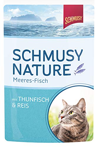 Schmusy Katzenfutter Thunfisch & Reis 100 g, 24er Pack (24 x 100 g) von Schmusy