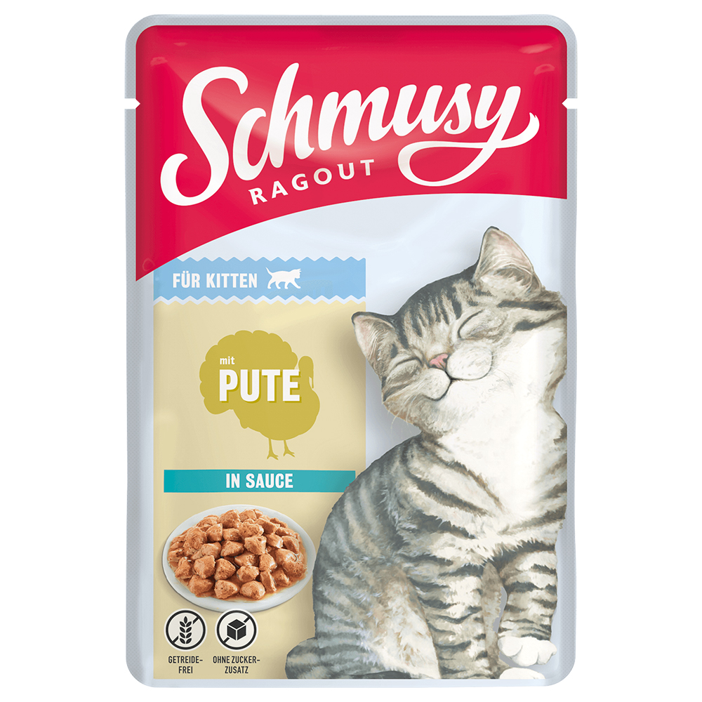 Schmusy Ragout Kitten in Sauce 22 x 100 g - Pute von Schmusy