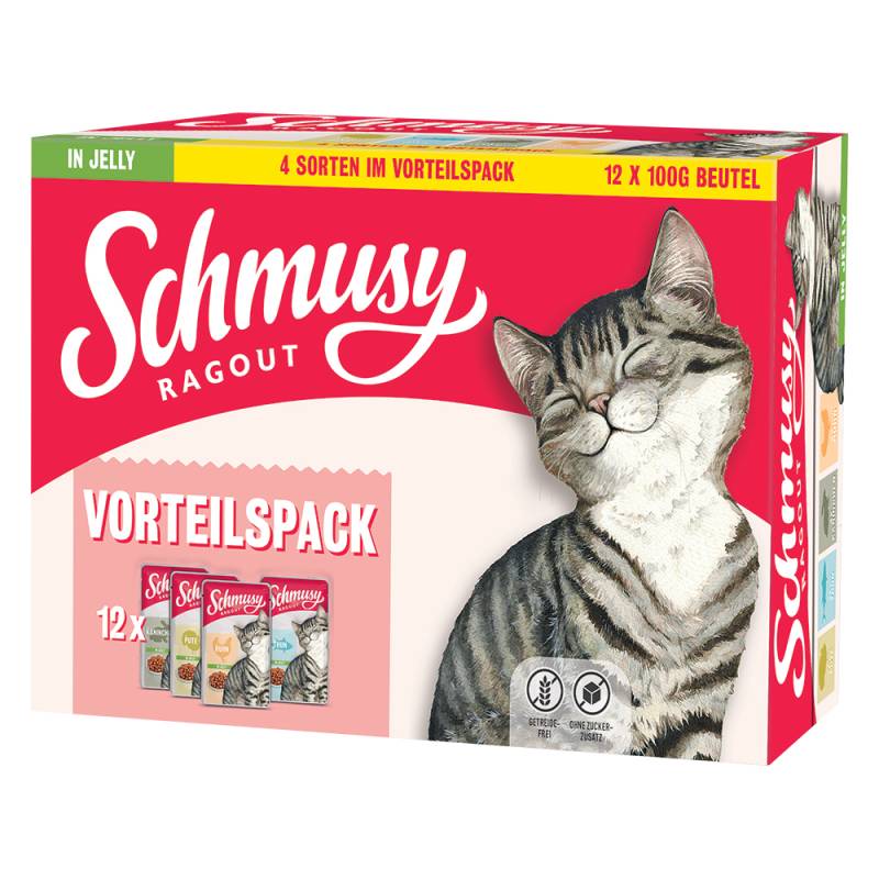 Schmusy Ragout Mixpaket in Jelly  - 48 x 100 g von Schmusy