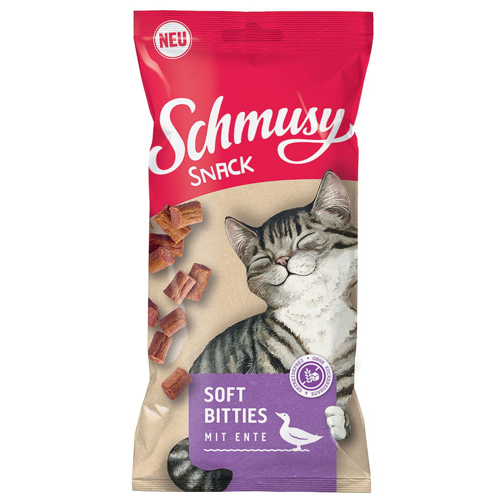 Schmusy Snack Soft Bitties - Ente (12 x 60 g) von Schmusy