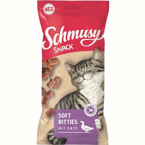Schmusy Snack Soft Bitties - Katzenleckerli mit Ente -Bundle - 8 x 60 g von Ewbob