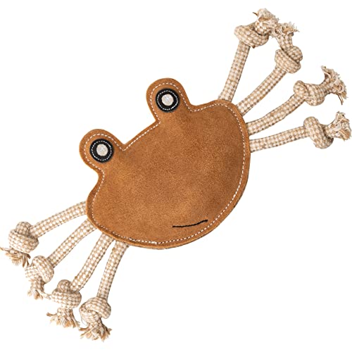 Schnüffelfreunde Hundespielzeug - Zerrspielzeug Curtis - Krabbe mit Zerrseilen - Spielzeug für Hunde aus Leder von Schnüffelfreunde