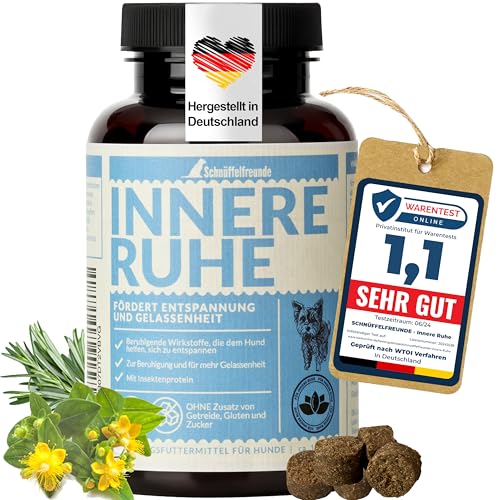 Schnüffelfreunde Innere Ruhe I Nahrungsergänzungsmittel für Hunde zur Beruhigung, Anti Stress und für mehr Gelassenheit (150g - ca. 180 Stück) von Schnüffelfreunde