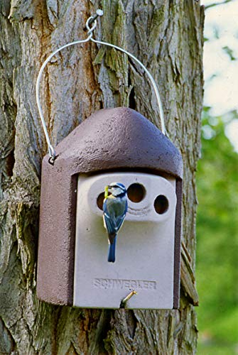 Vogelhaus, Nistkasten 2GR Dreiloch vergrößerter Brutraum, Made in Germany von Schwegler