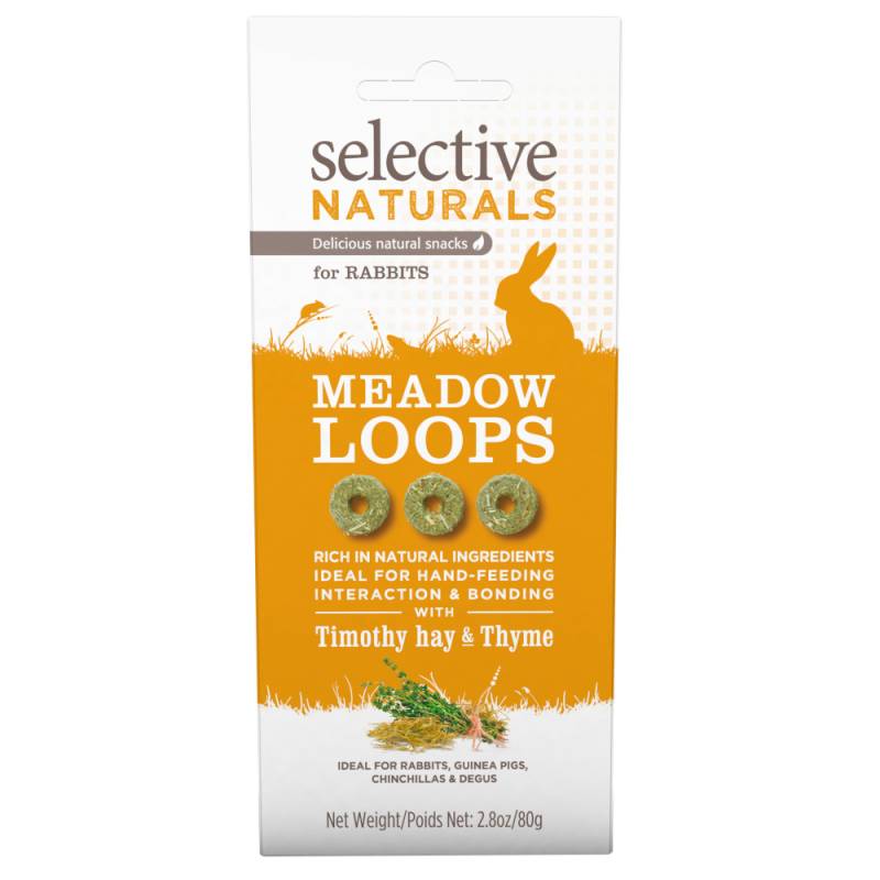 Selective Naturals Meadow Loops für Kaninchen - Sparpaket: 2 x 80 g von Science Selective