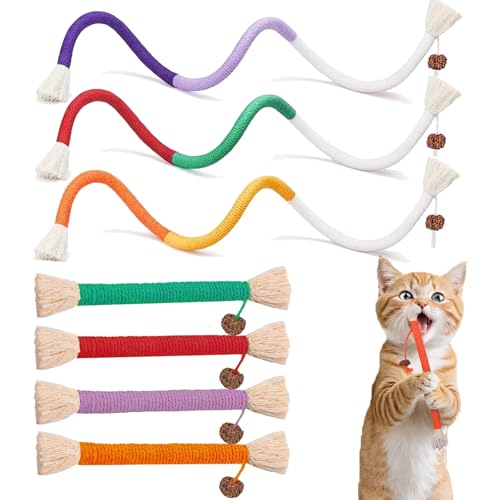 Scinzene 7 Stück Beißseilen Für Katzen, Katzenminze Spielzeug, Spielzeug Für Katzen, Für Katzen, Zum Kauen Und Zahnen, Interaktives Katzenkauspielzeug, Katzen Zahnpflege Scinzene 7 Stück Beißseilen Für Katzen, Katzenminze Spielzeug, Spielzeug Für Katzen, Für Katzen, Zum Kauen Und Zahnen, Interaktives Katzenkauspielzeug, Katzen Zahnpflege von Scinzene