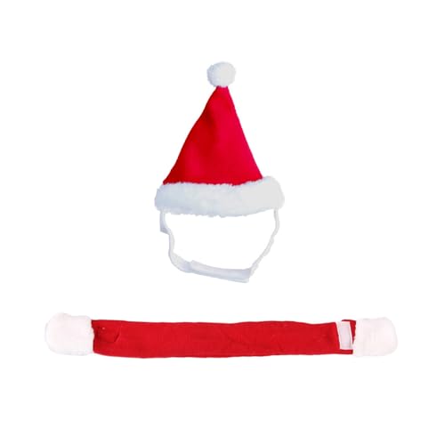 Hunde Weihnachts Outfit Weihnachtsmütze Und Schal Set Lustiges Kostüm Feiertagsparty Für Winterfestlichkeiten Haustier Weihnachts Outfits Hunde Weihnachts Weihnachtsmann Mütze von Scnvsi
