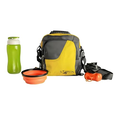 Scorpeon Hundetasche mit tragbarem Napf, verstellbarer Gürtel und Schultergurt, 3 Tragemöglichkeiten, Gelb Scorpeon Hundetasche mit tragbarem Napf, verstellbarer Gürtel und Schultergurt, 3 Tragemöglichkeiten, Gelb von Scorpeon
