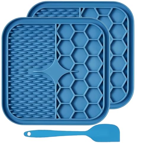 Scorpeon Leckmatte für Haustiere, 15 x 15 cm, 3-teiliges Set, 2 Leckmatten für Hunde, 1 Silikon-Spatel, BPA-freies Silikon für Spaß, Angstlinderung, geeignet für Haustierbaden, Fellpflege, Training – Scorpeon Leckmatte für Haustiere, 15 x 15 cm, 3-teiliges Set, 2 Leckmatten für Hunde, 1 Silikon-Spatel, BPA-freies Silikon für Spaß, Angstlinderung, geeignet für Haustierbaden, Fellpflege, Training – von Scorpeon