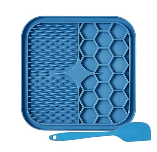 Scorpeon Premium Leckmatte für Hunde und Katzen, Leckmatte mit Spatel, Starke Saugnäpfe für Haustierangst, Langeweile, Baden, Fellpflege, Training & Zahnhygiene, 21 x 21 cm, Blau Scorpeon Premium Leckmatte für Hunde und Katzen, Leckmatte mit Spatel, Starke Saugnäpfe für Haustierangst, Langeweile, Baden, Fellpflege, Training & Zahnhygiene, 21 x 21 cm, Blau von Scorpeon