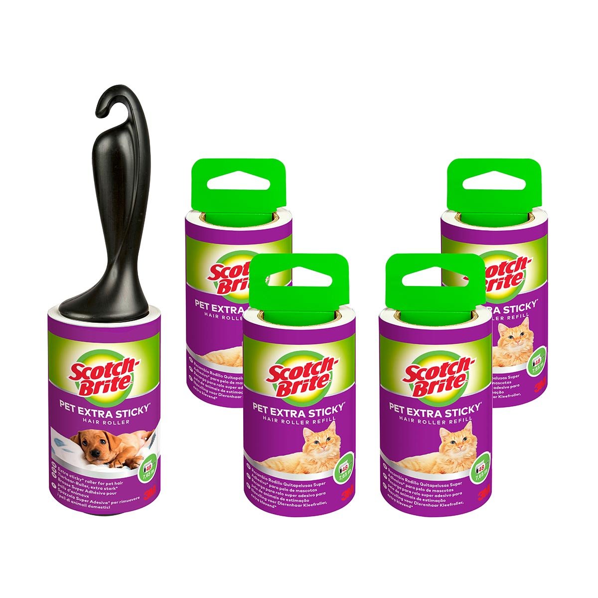 Scotch-Brite Tierhaar-Roller mit 4 Ersatzrollen Scotch-Brite Tierhaar-Roller mit 4 Ersatzrollen von Scotch-Brite