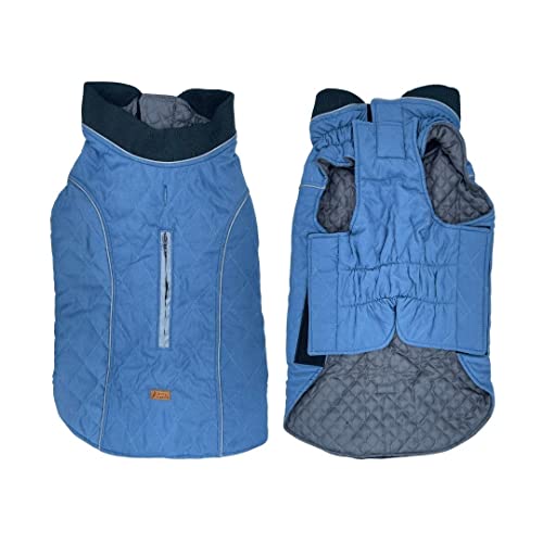 Wintermantel Warme Jacke für Hunde Katzen Haustiere Kaltes Wetter mit reflektierender Krempe (X-Large, Blau) von Scout & Friends