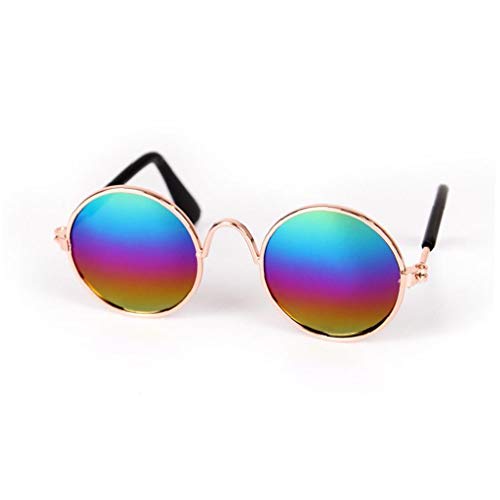 Screst Pet Sonnenbrille Classic Retro Circular Metall Sonnenbrillen Für Katze, Chihuahua Oder Kleine Hunde (Mehrfarbig) 1 St. von Screst