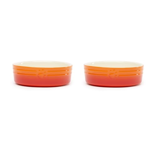 Scruffs Ombre 2-teiliges Keramik-Hundenapf-Set, Orange, 15 cm von Scruffs