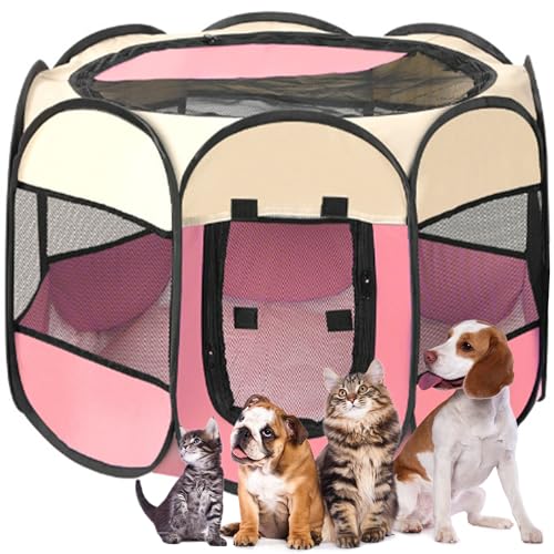 Faltbarer Laufstall für Haustiere, tragbar, weiches Pop-Up-Design für Hunde, Katzen und Kätzchen, atmungsaktiver Netzstoffkäfig, leicht, für den Innen- und Außenbereich Faltbarer Laufstall für Haustiere, tragbar, weiches Pop-Up-Design für Hunde, Katzen und Kätzchen, atmungsaktiver Netzstoffkäfig, leicht, für den Innen- und Außenbereich von Sea Team