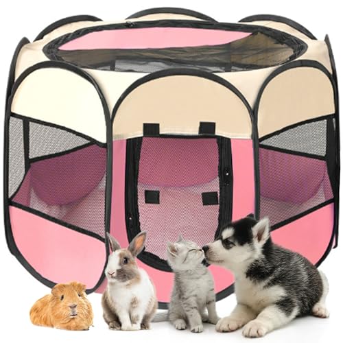 Faltbarer Laufstall für Haustiere, tragbar, weiches Pop-Up-Design für Hunde, Katzen und Kätzchen, atmungsaktiver Netzstoffkäfig, leicht, für den Innen- und Außenbereich Faltbarer Laufstall für Haustiere, tragbar, weiches Pop-Up-Design für Hunde, Katzen und Kätzchen, atmungsaktiver Netzstoffkäfig, leicht, für den Innen- und Außenbereich von Sea Team