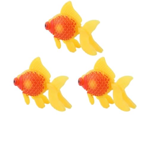 Künstliche Aquarium-Fische, Kunststofffische, bewegende Fische, Ornament, Dekoration, orangefarbener Goldfisch für Aquarium, Dekoration, thematische Ornamente, Dekoration, goldfarben, Orange, 3 Stück Künstliche Aquarium-Fische, Kunststofffische, bewegende Fische, Ornament, Dekoration, orangefarbener Goldfisch für Aquarium, Dekoration, thematische Ornamente, Dekoration, goldfarben, Orange, 3 Stück von Seadiquiet