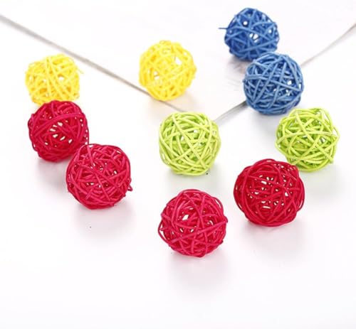 Seadiquiet Lustiges Katzenspielzeug für Kätzchen, langlebig, Bonbonfarben, Rattan-Ball, Haustierzubehör, zufällige Farbe, 10 Stück Seadiquiet Lustiges Katzenspielzeug für Kätzchen, langlebig, Bonbonfarben, Rattan-Ball, Haustierzubehör, zufällige Farbe, 10 Stück von Seadiquiet