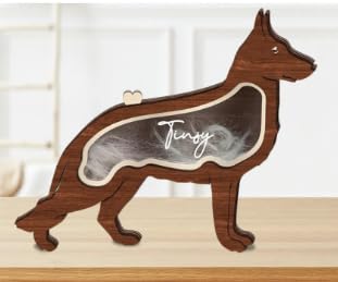 Seahelms Aufbewahrungsbox für Tierhaare Pet Fur Memorial Box aus Holz für Hund Dog Shape Tabletop Dekor Haustier Hund Memorial Geschenke für Haustier Liebhaber Haar Zähne Asche (Golden Retriever) von Seahelms