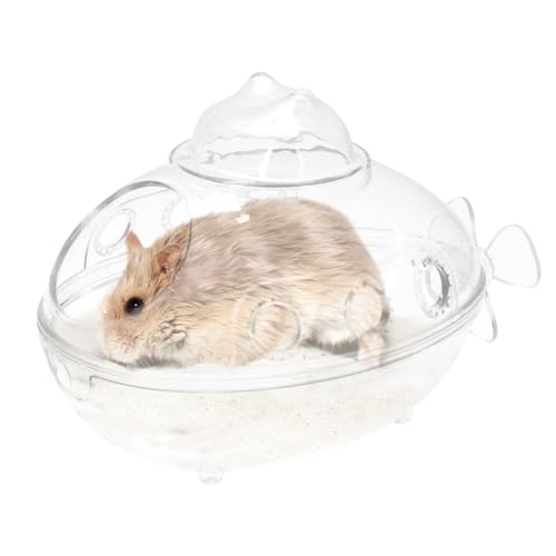 Seahelms Hamster-Sandbad, transparent, Hamstertoilette für Hamster, Mäuse, Lemming-Rennmäuse oder andere kleine Haustiere (groß) von Seahelms