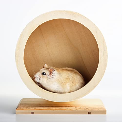 Seahelms Hamsterrad aus Holz ø21cm Leise Laufrad Hamster für Ruhe und Bewegung von Syrischen Hamstern, Rennmäusen, Ratten, Mäusen, Zwergen, Kleinen Chinchilla von Seahelms
