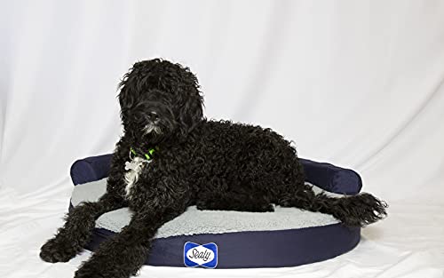 Sealy Zen Hundebett, rund, groß, Marineblau von Sealy