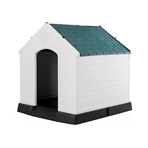 Hundehütte, Kunststoff, wasserdicht, belüftet, für Haustiere, Welpen, Hundehütte, Hundehütte mit Lüftungsschlitzen, 86,9 x 79,9 x 82,6 cm, große Kiste für jedes Wetter Hundehütte, Kunststoff, wasserdicht, belüftet, für Haustiere, Welpen, Hundehütte, Hundehütte mit Lüftungsschlitzen, 86,9 x 79,9 x 82,6 cm, große Kiste für jedes Wetter von Seamue