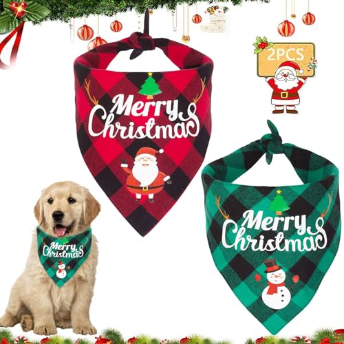 2 Stücke Weihnachtshund Bandanas, Haustier Bandana Schal, Dreieck Lätzchen, Weihnachts Haustier Kostüm Zubehör, Halstücher für Hunde und Katzen, Haustier Weihnachten Kostüm Dekoration 2 Stücke Weihnachtshund Bandanas, Haustier Bandana Schal, Dreieck Lätzchen, Weihnachts Haustier Kostüm Zubehör, Halstücher für Hunde und Katzen, Haustier Weihnachten Kostüm Dekoration von Seasboes