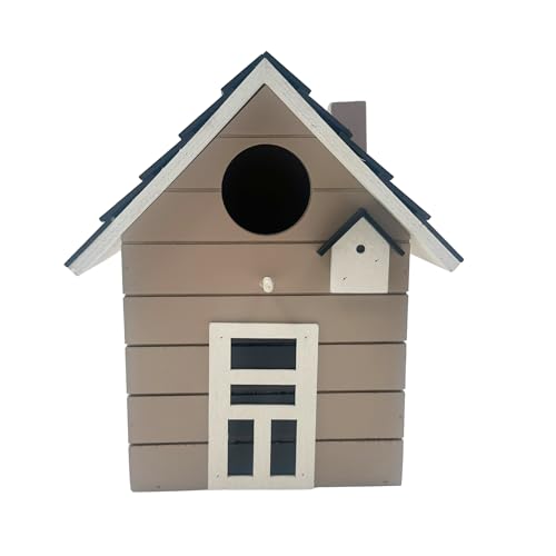 Seaside No.64 - Vogelhaus/Nistkasten für kleine Singvögel wie Meisen, Sperling und Fink - Indoor als Dekoration & Outdoor als Nistplatz in vielen verschiedenen Farbkombis (Greige) von Seaside No.64