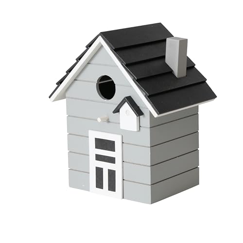 Seaside No.64 - Vogelhaus/Nistkasten für kleine Singvögel wie Meisen, Sperling und Fink - Indoor als Dekoration & Outdoor als Nistplatz in vielen verschiedenen Farbkombis (grau) von Seaside No.64